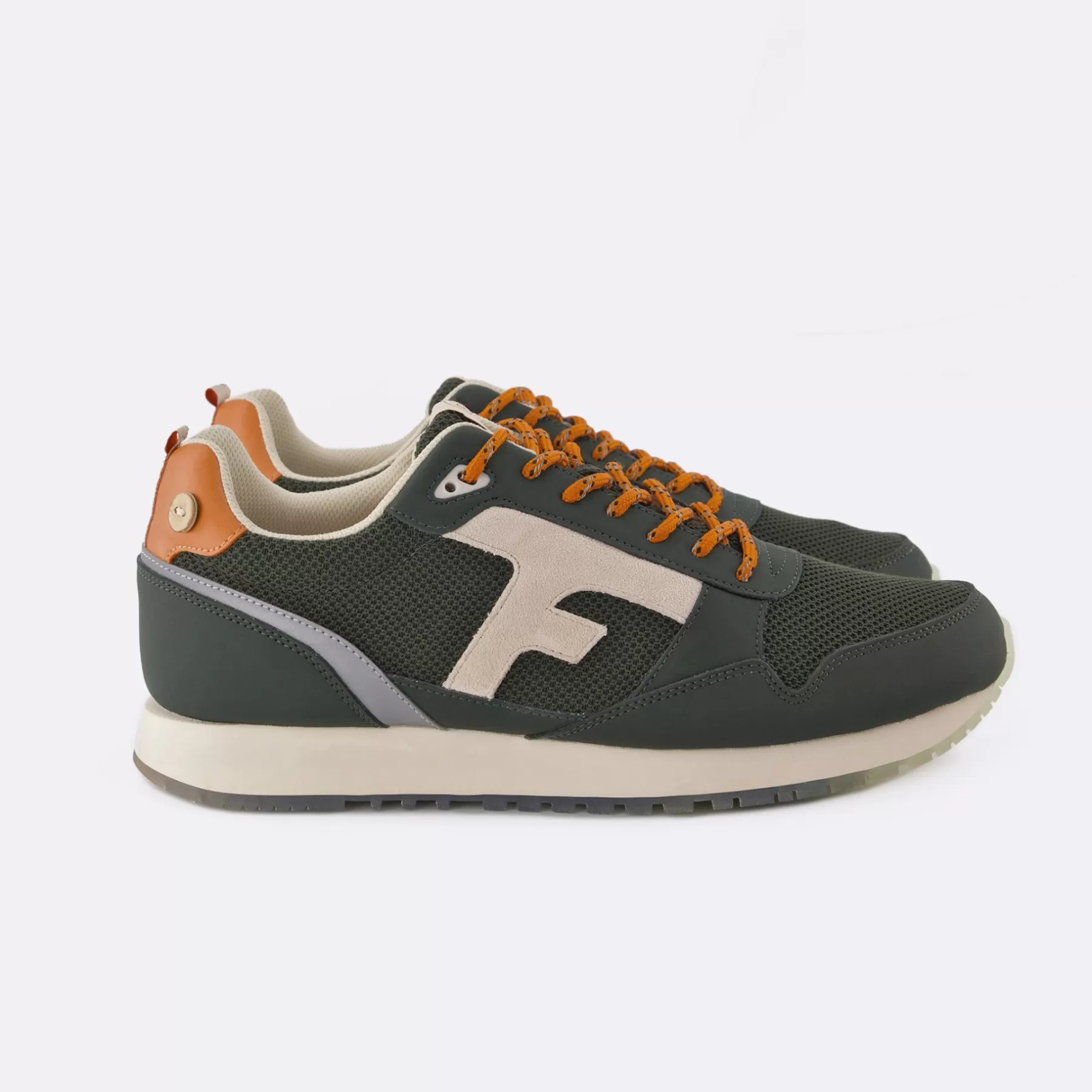 Online Dark Green & Orange Runnings Man - Shoes